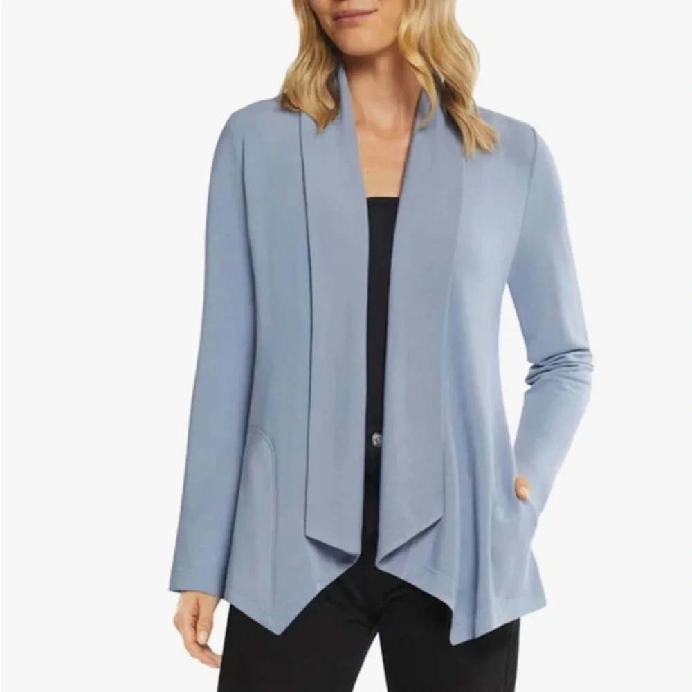 Max & Mia Women's Lightweight Draped blue Cardigan with Pockets‎ butter soft